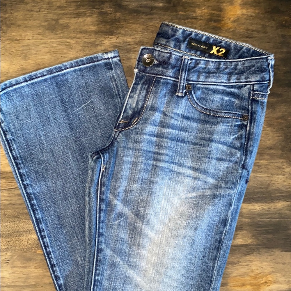 X2 Women's Blue Jeans SZ4 Bootcut Rhinestone Back Pockets